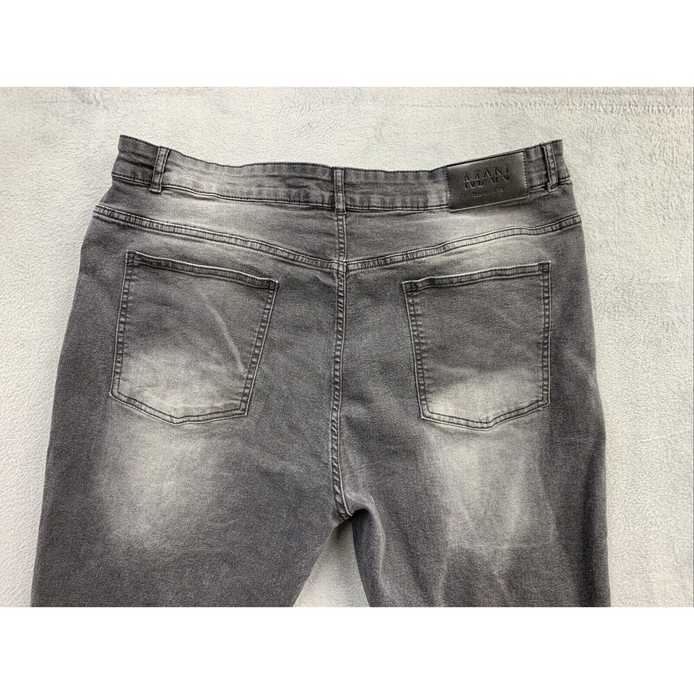 Man Boohoo Man Denim Jeans Men's Size 46x29  Button Fly Factory Distressed - Picture 9 of 15